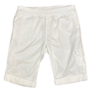 Fresh White Cargo Shorts with Elastic Waistband SKU0322